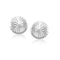 14k White Gold Diamond Cut Flat Design Stud Earrings